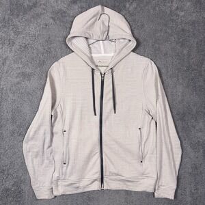Peter Millar Hoodie Womens M Tech Full Zip Sweatshirt Grid Fleece Golf LS22EK19